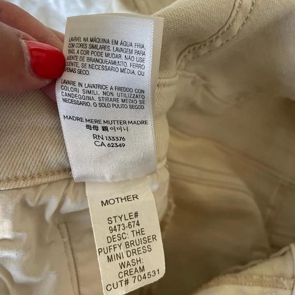 Mother The Puffy Bruiser bottom Frey denim mini dress in second chance - Picture 15 of 16